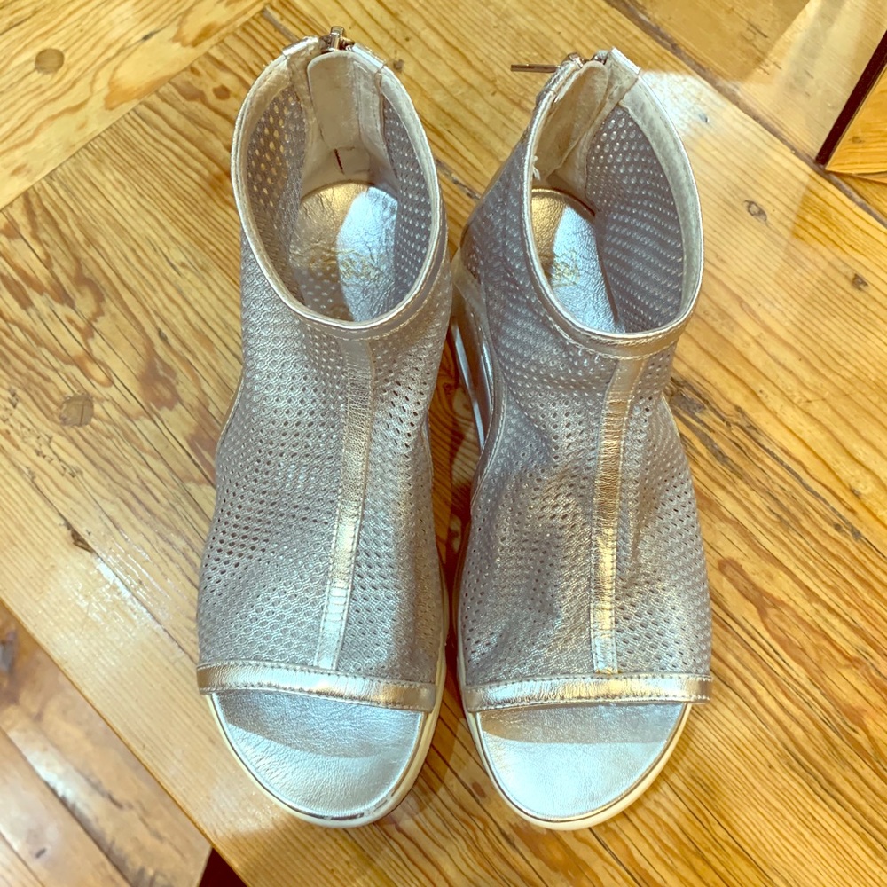 Ash metallic silver wedges sandals